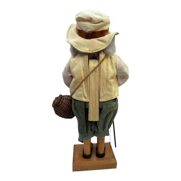 Vtg Fisherman Angler Nutcracker Hat,Vest,Corduroy Pants,Fishing Rod,Fish,Basket - Picture 3 of 13